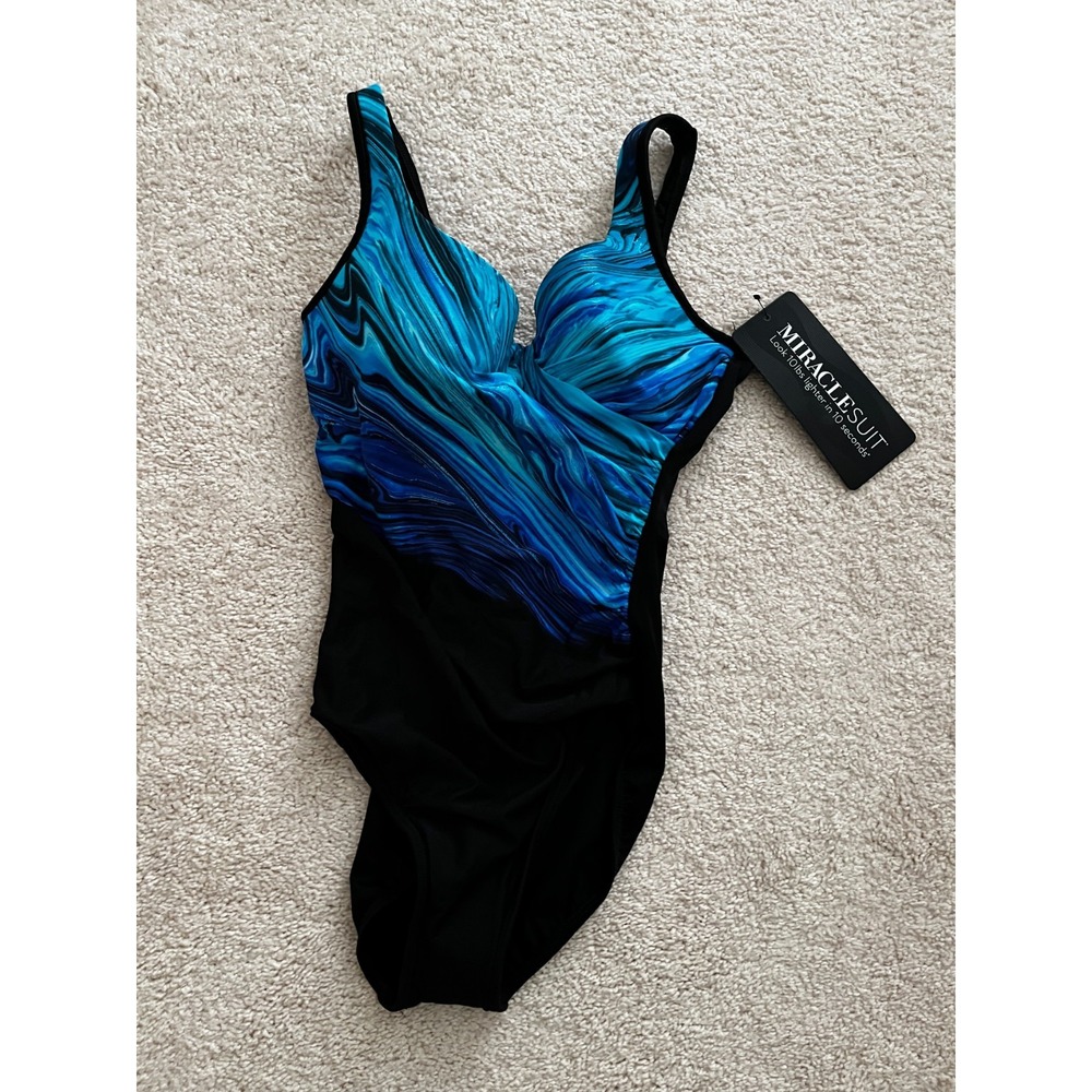 NWT Miraclesuit Women's Sz 10 Its A Wrap Underwire One-Piece Swimsuit 6517180